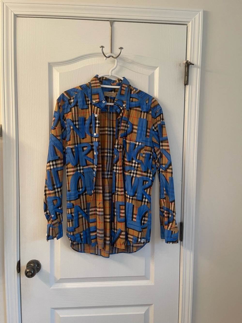 Burberry graffiti button up dress shirt